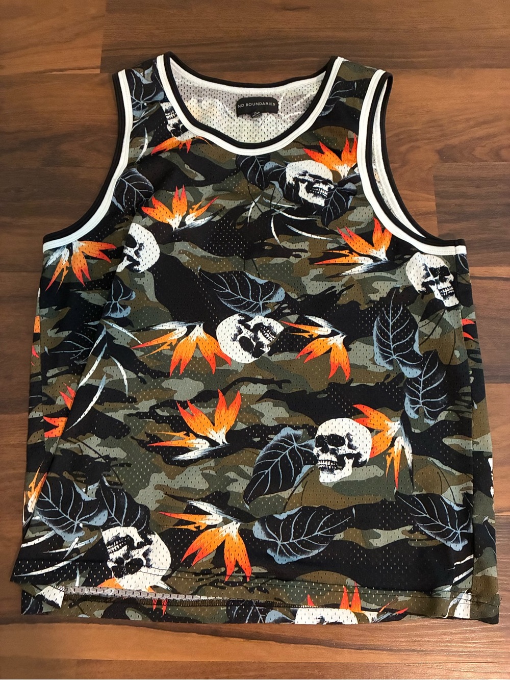 No Boundaries Black & White Mesh Tank Top